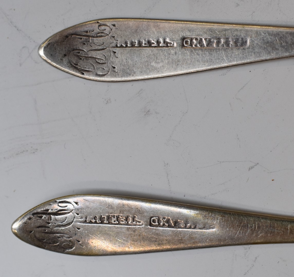 Set of four Irish provincial silver teaspoons marked Heyland Sterling, a James Heyland was a Cork - Image 3 of 4