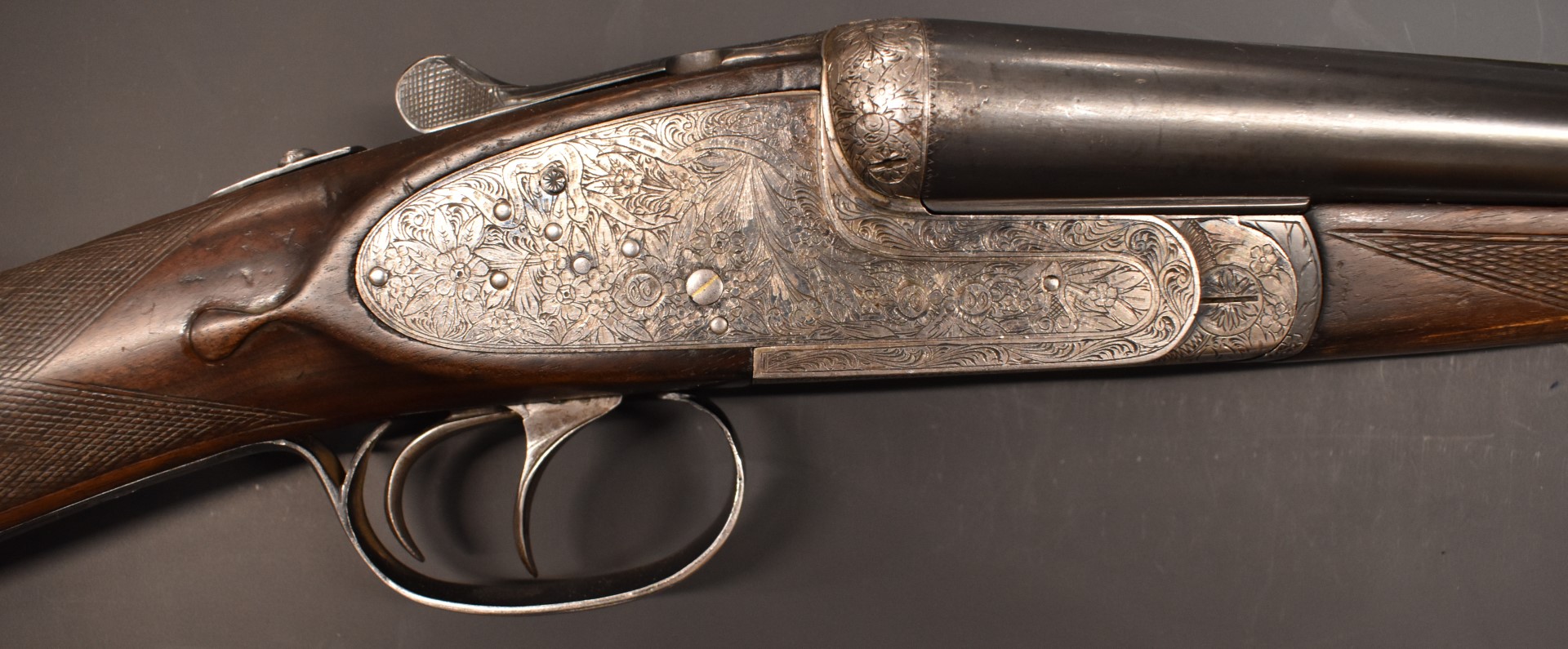 AYA XXV sidelock side by side ejector shotgun with hand detachable locks, all over floral and - Image 3 of 11