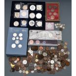 An amateur coin collection including Royal Mint 2017 United Kingdom annual coin set