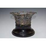Edward VII hallmarked silver pierced basket with decoration of birds and horses, London 1908,
