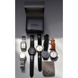 Six various gentleman's wristwatches including Seiko, Daniel Wellington, Rotary etc, one in original