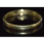 A yellow metal wedding band/ ring, 2.4g, size K