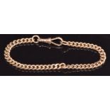 A 9ct rose gold bracelet made from a watch chain, 18.2g