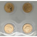 Four 2002 gold half sovereigns