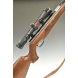 Weihrauch HW97K .22 air rifle with chequered semi-pistol grip, raised cheek piece, adjustable gilt