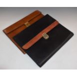 Two designer leather document folders with fitted interiors, one Jean Jacques, Monte Carlo the other