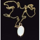 A 9ct gold pendant set with an opal, on 9ct gold chain, 4.4g
