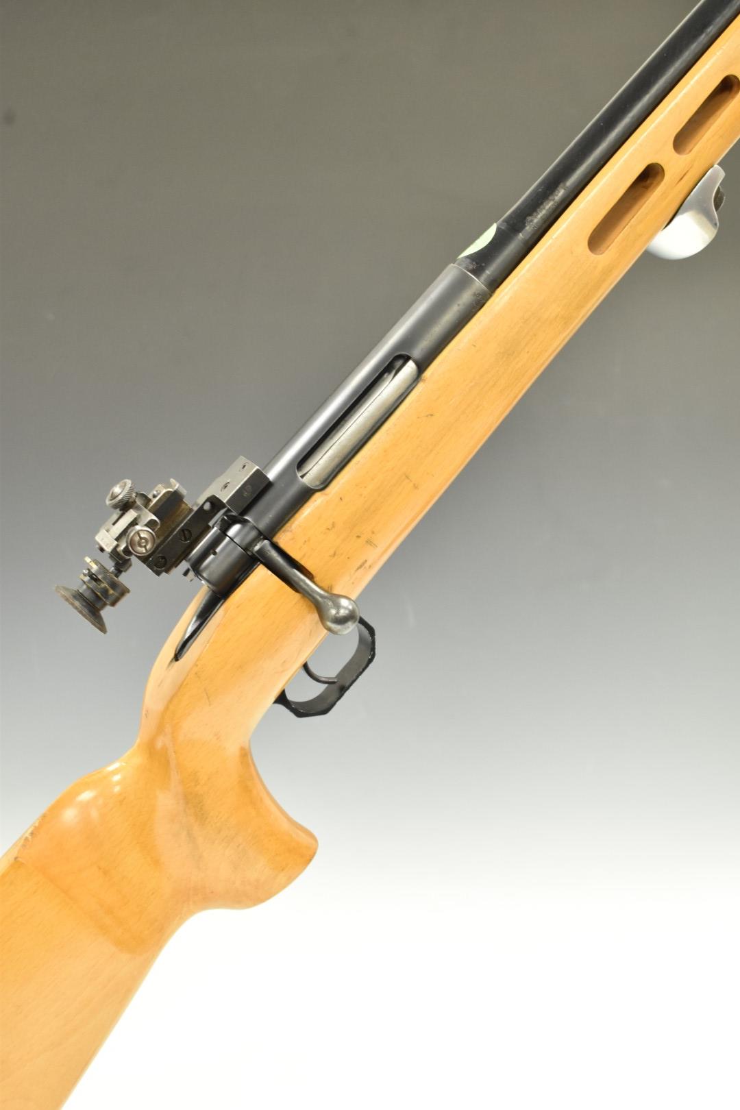 Musgrave 7.62mm bolt-action target rifle with semi-pistol grip, raised cheek piece, adjustable AJP
