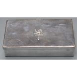 Silver plated sandwich box with suspension loop, maker James Dixon & Sons, W14.5 x D8.5 x H3cm