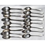 Seventeen Georgian bright cut hallmarked silver teaspoons, various dates and makers including some