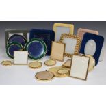 Photograph and portrait miniature frames to include three circular enamel examples, one with