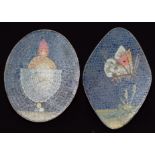 Two 19thC micro mosaics, one depicting a butterfly the other an urn, 1.7 x 2.2cm & 2.4 x 1.6cm