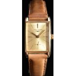 Longines 14ct gold gentleman's wristwatch ref. R6008 with subsidiary seconds hand, gold hands and