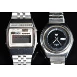 Two Seiko gentleman's wristwatches, 5 automatic ref. 6119-8610 with day and date aperture,