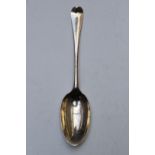 George II bottom hallmarked silver Hanoverian pattern table spoon with shell back, London 1747,