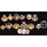 Nine 9ct gold studs one by Georg Jensen, three yellow metal buttons and two yellow metal studs, 10.