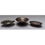 Hallmarked silver pedestal bowl, diameter 13cm, hallmarked silver bon bon dish with pierced and