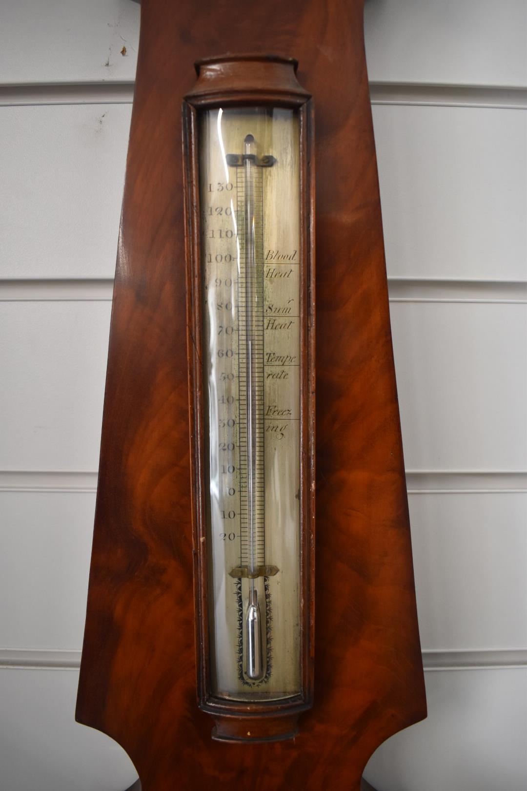 A Fagioli of London oversized mahogany barometer with silver dials, thermometer, ivory handle and - Image 2 of 5