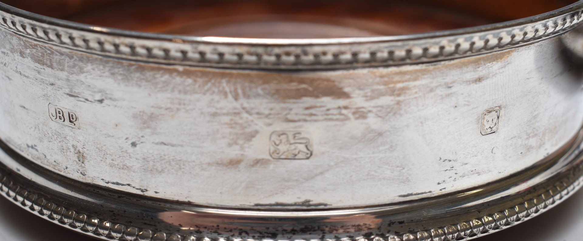 Two hallmarked silver wine coasters, one with feature hallmarks, diameter of largest 14cm - Image 3 of 4