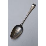 George III bottom hallmarked silver Hanoverian pattern table spoon, London 1768, maker's mark likely