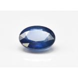 A loose 1.64ct oval cut natural sapphire, with certificate