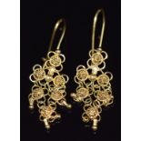 A pair of 18ct gold earrings, 2.8g