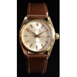 Rolex Oyster Speedking Precision 9ct gold gentleman's wristwatch with gold hands and baton hour