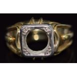 A 14ct gold ring mount, 5.8g, size M