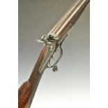 Trulock Brothers 12 bore side by side hammer action shotgun with fine scrolling engraving to the
