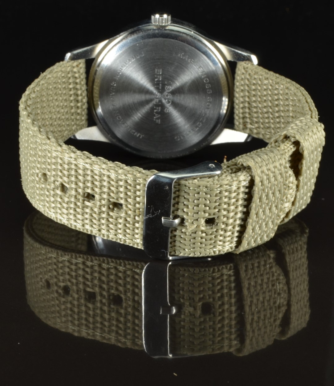 British RAF military style wristwatch with luminous hands and hour markers, white Arabic numerals, - Image 3 of 3