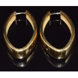 A pair of 18ct gold hoop earrings, 15.3g, 5 x 2.5cm
