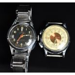 Two vintage gentleman's wristwatches Expert chronograph with luminous hands, red centre seconds