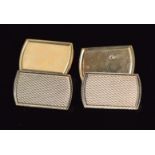 A pair of 9ct gold cufflinks with engine turned decoration, 8.4g