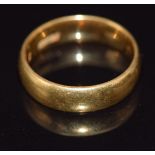 Victorian 22ct gold wedding band/ ring, Birmingham 1894, 7.1g, size L/M