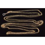 A 9ct gold guard chain, 22.5g, 140cm long