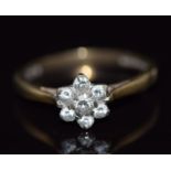 A 9ct gold ring set with cubic zirconia, 1.8g, size J