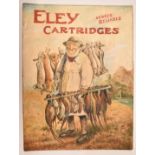 Ex shop display advertising watercolor 'Eley Cartridges Always Reliable' depicting a country