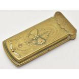 W Avery & Son of Redditch The Quadruple Golden Casket brass needle case with embossed and engraved