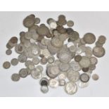 Approximately 680g of mixed UK silver coinage, George II onwards