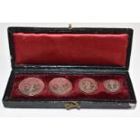 A cased set of 1892 Maundy money, Jubilee head issue