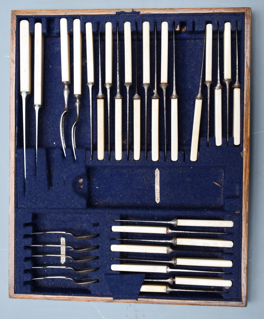 A 19th/20thC canteen of plated miniature / child's cutlery or training/ advertising set by - Image 2 of 4