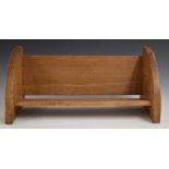 Robert 'Mouseman' Thompson carved oak book trough or shelf, L46cm