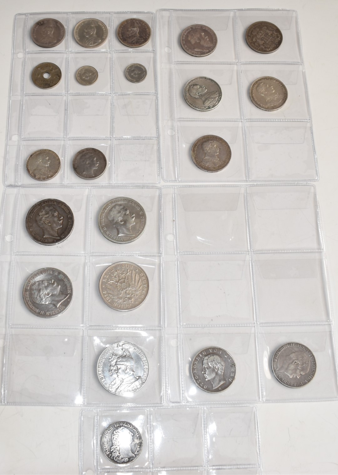 Schulz album of German silver coinage 1773 onwards including 1 rupee, Deutch Ostafrika, five 5