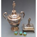 Two snooker or billiards interest silver plated trophies comprising one Sheffield & District Federal