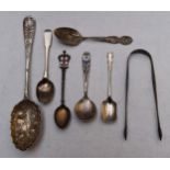 Georgian and later hallmarked silver and white metal cutlery including berry spoon, length 22cm,