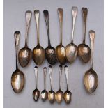 Old English pattern hallmarked silver cutlery comprising eight table spoons, (comprising six