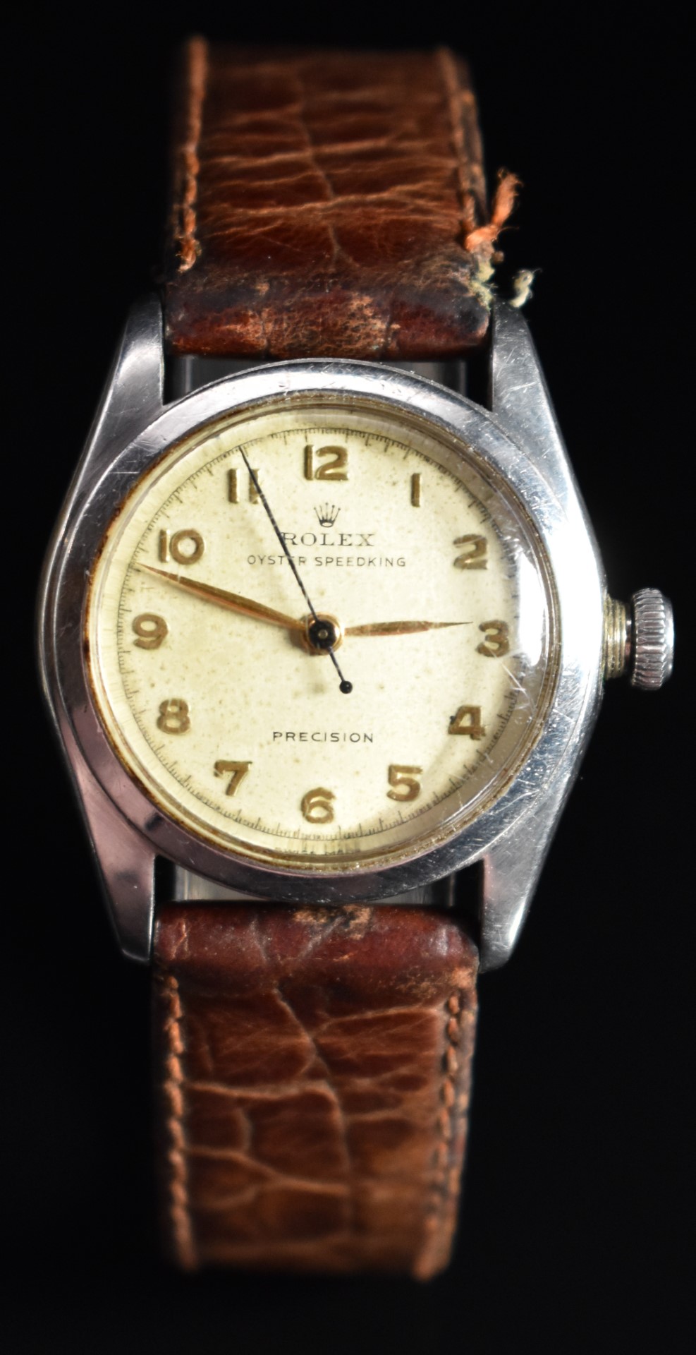 Rolex Oyster Speedking Precision gentleman's wristwatch ref. 5056 with gold hands and Arabic