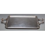 Christofle silver plated twin handled tray, L55.5cm