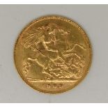 1909 Edward VII gold half sovereign