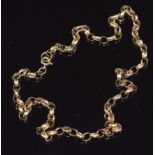 A 9ct gold belcher chain, 9.1g